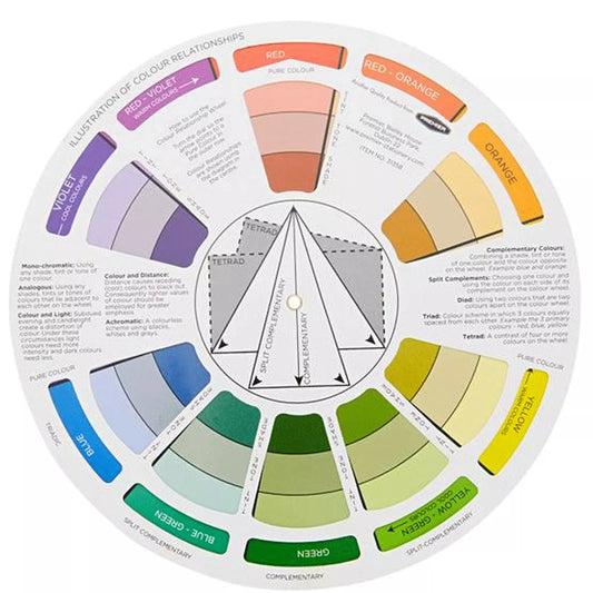 Colour Wheel Extra Large Artist Paint Mixing Learning Easy Guide Shades Card New